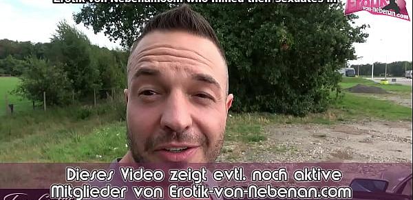 Outdoor amateur Sex am BMW mit deutscher dünner schlampe